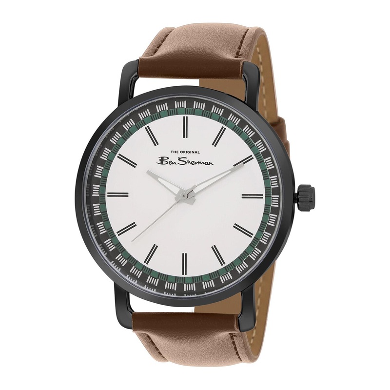 BEN SHERMAN Men Leather Analogue Watch BS089BR