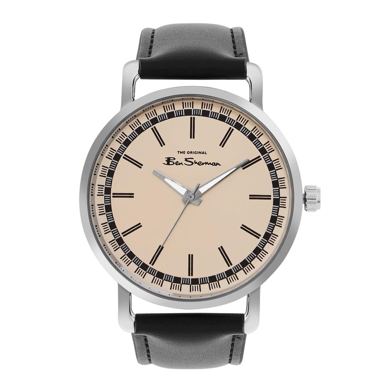 BEN SHERMAN Men Printed Dial & Leather Straps Analogue Watch BS089B