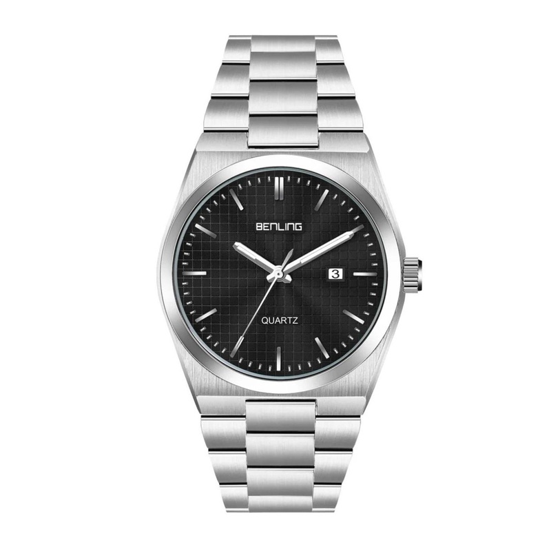 BENLING Men Dial & Stainless Steel Wrap Around Straps Analogue Watch BENL-0014-BLK
