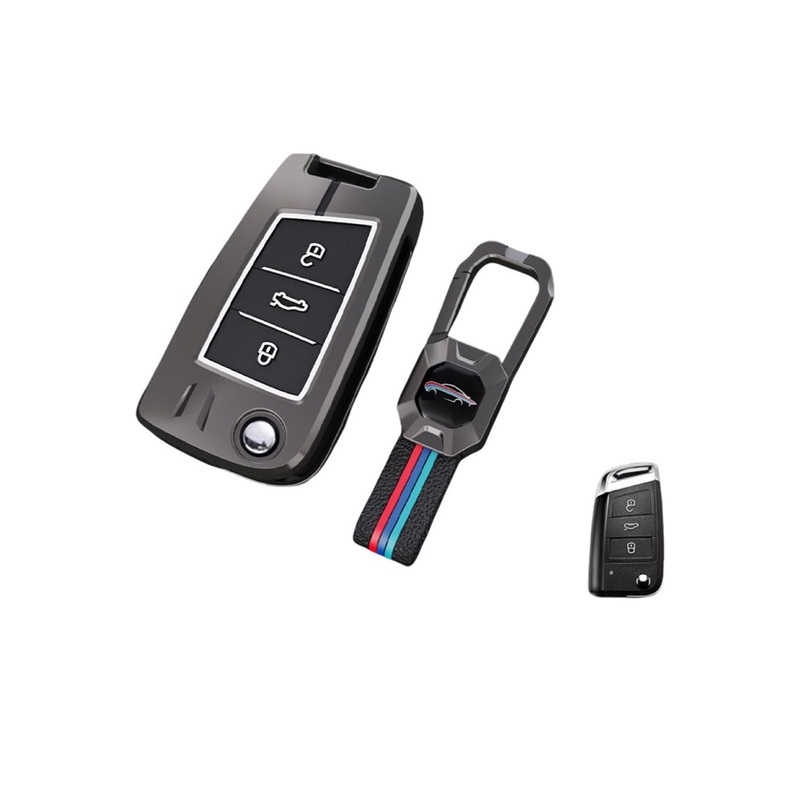 CONTACTS Metal Silicon Volkswagen 3 Button Compatible Key Cover