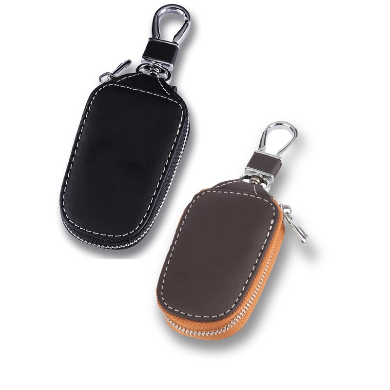 CONTACTS  Pack Of 2 Black & Brown Leather Car Key chains