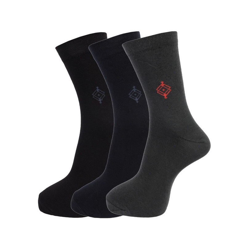 Dollar Socks Men Pack of 3 Assorted Cotton Calf Length Socks