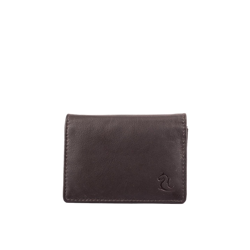 Kara Unisex Brown Solid Card Holder