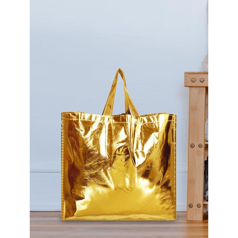 Kuber Industries Gold-Toned Set Of 9 Structured Tote Bags