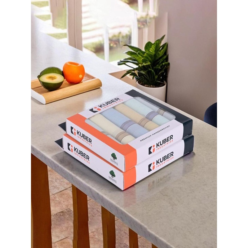 Kuber Industries Men Pack Of 12 Striped Pure Cotton Reusable Handkerchiefs