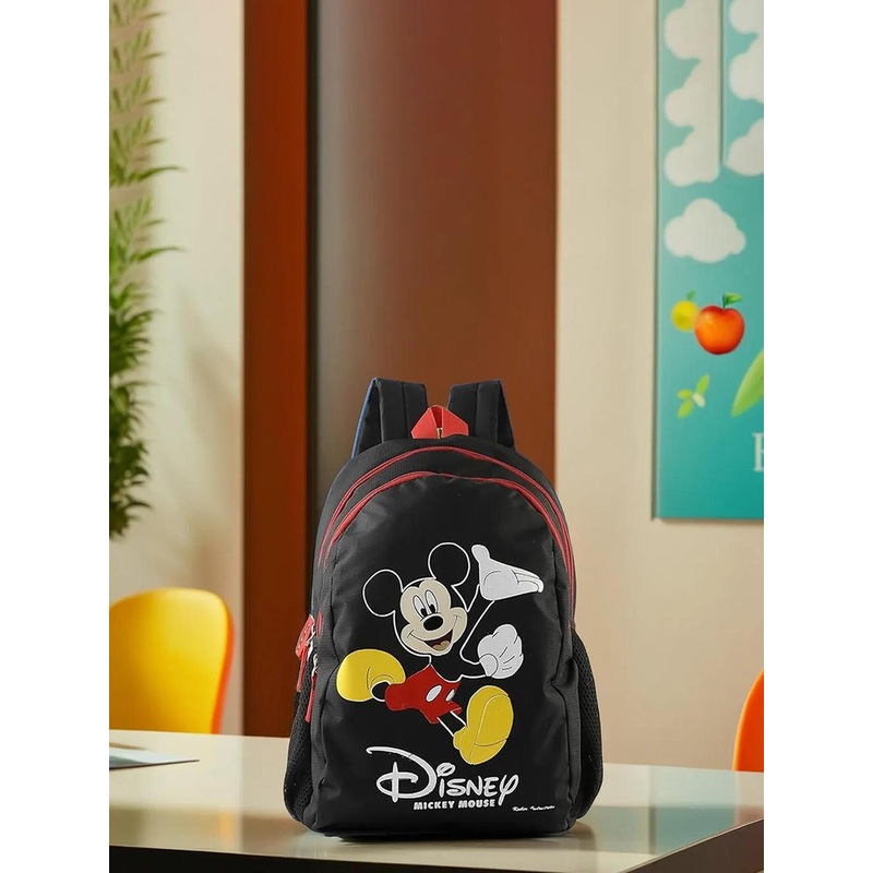 Kuber Industries Waterproof Disney Mickey Mouse black Print school bag for boys