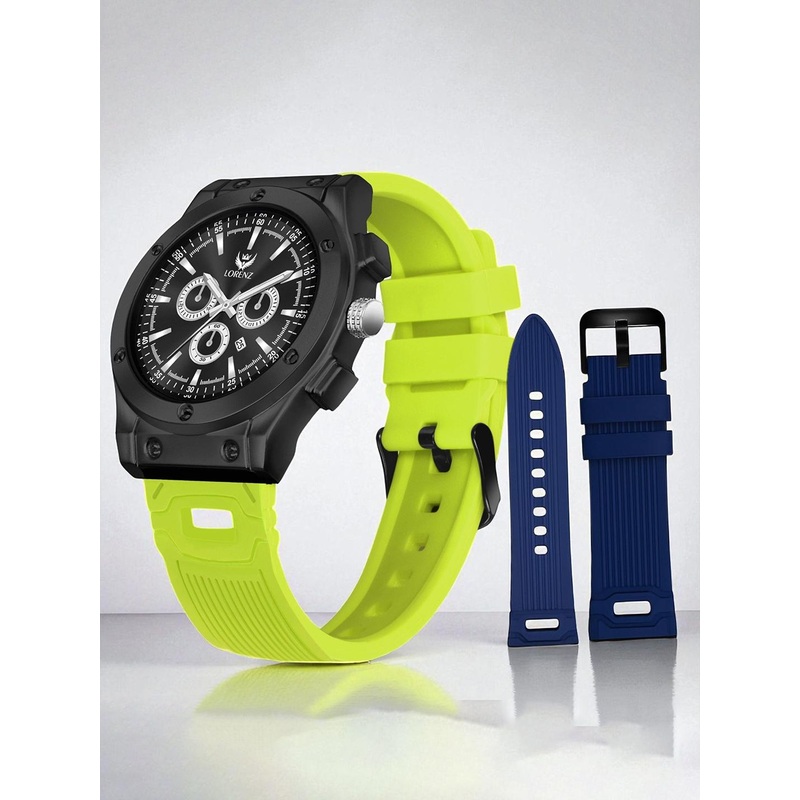 LORENZ Set Of 2 Silicone Waterproof Watch Straps