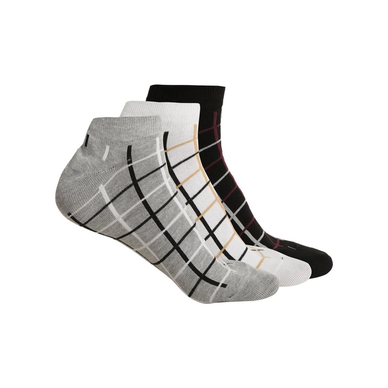 LOUIS STITCH Men Pack Of 3 Checked Ankle-Length Antimicrobial Socks