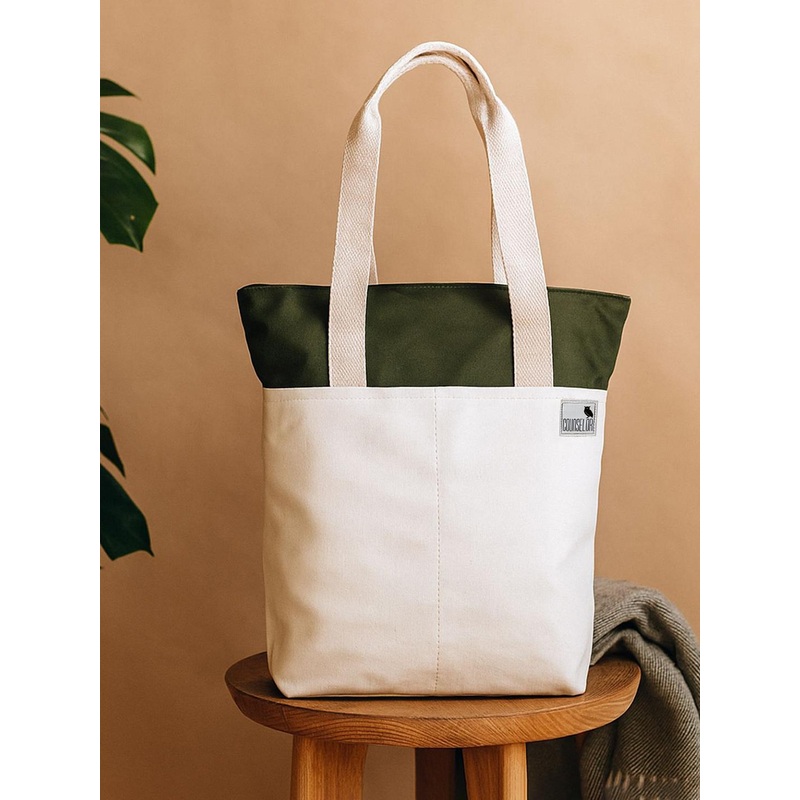 MADBRAG Unisex THE SKYLIN Colourblocked Canvas Casual Tote Bag