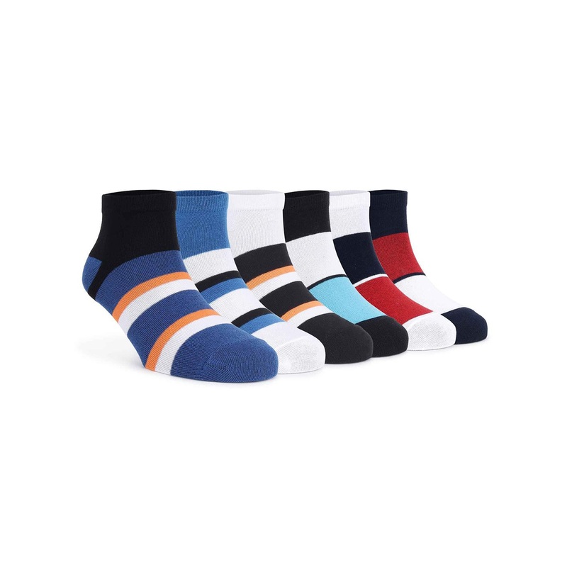 Mast & Harbour Pack Of 6 Striped Ankle Length Socks