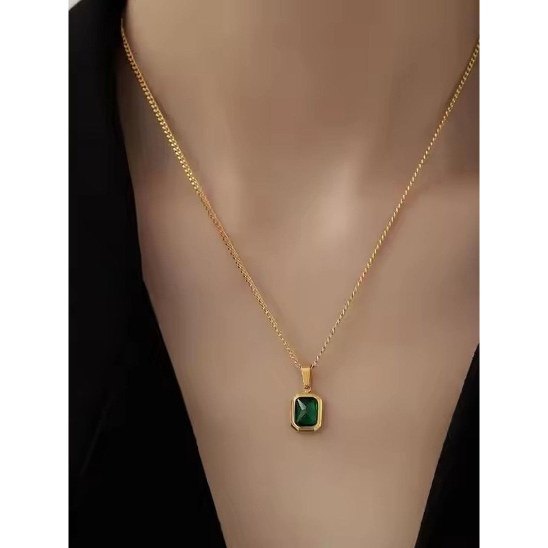 Nens Jwl Unisex Gold-Plated Zircon Stainless Steel  Necklace