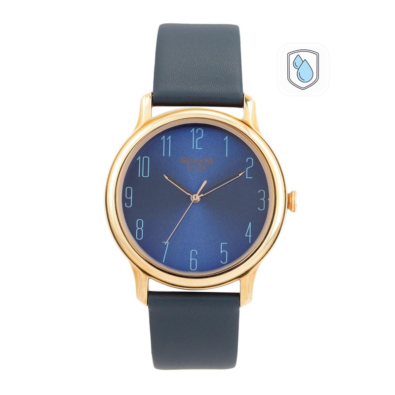 Sonata Men Blue Leather Analogue Watch NN7128WL05