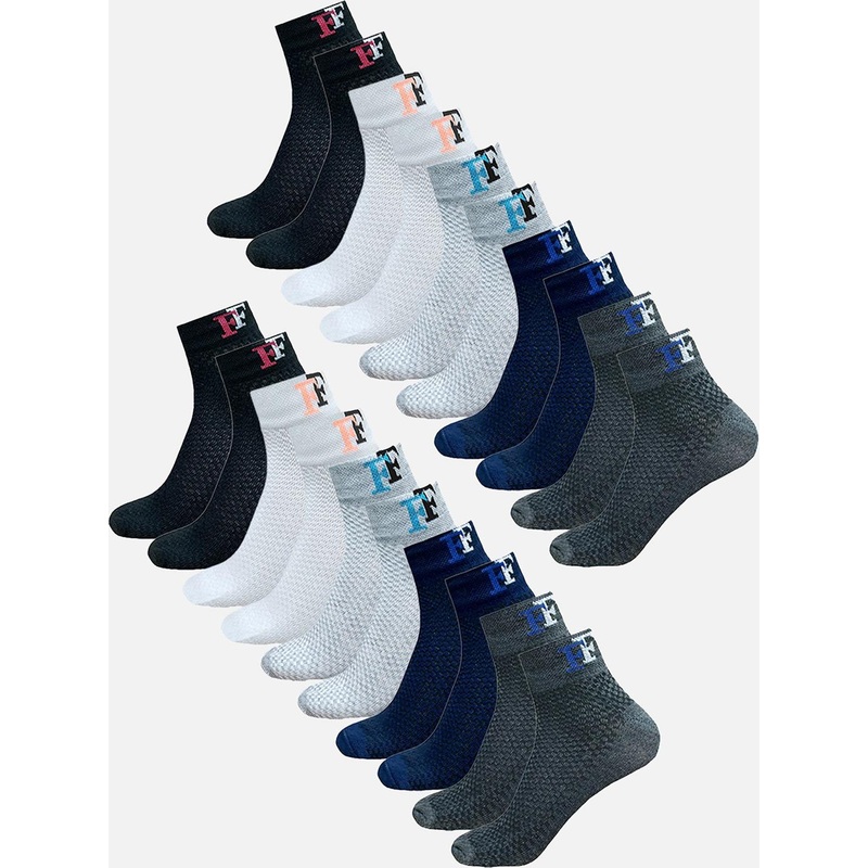 StyFun Men Pack Of 10 Patterned Ankle Running Socks