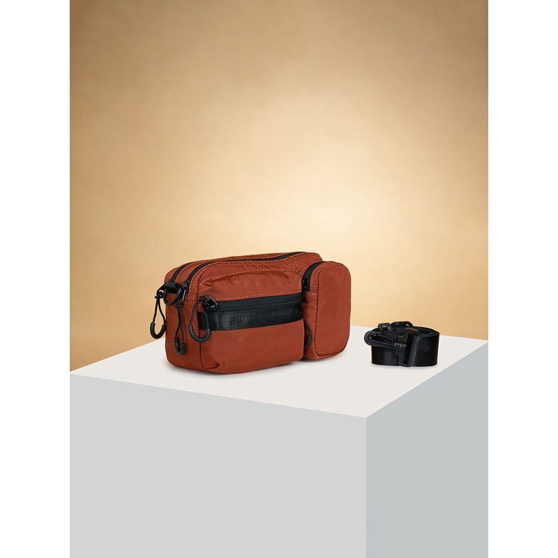 Ajile by Pantaloons Structured Sling Bag with Cut Work