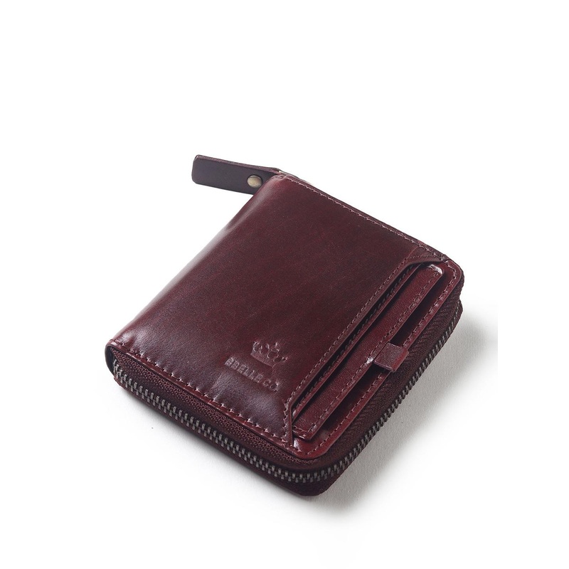 BBELLE CO. Men Zip Detail Leather Two Fold Wallet