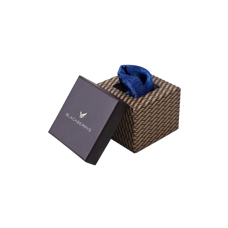 Blackberrys Men Blue Solid Pocket Squares