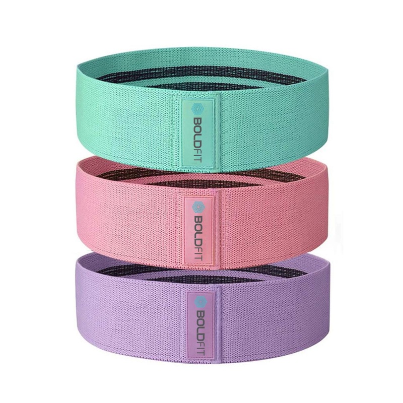 BOLDFIT Unisex Set of 3 Textured Hip Resistance Bands