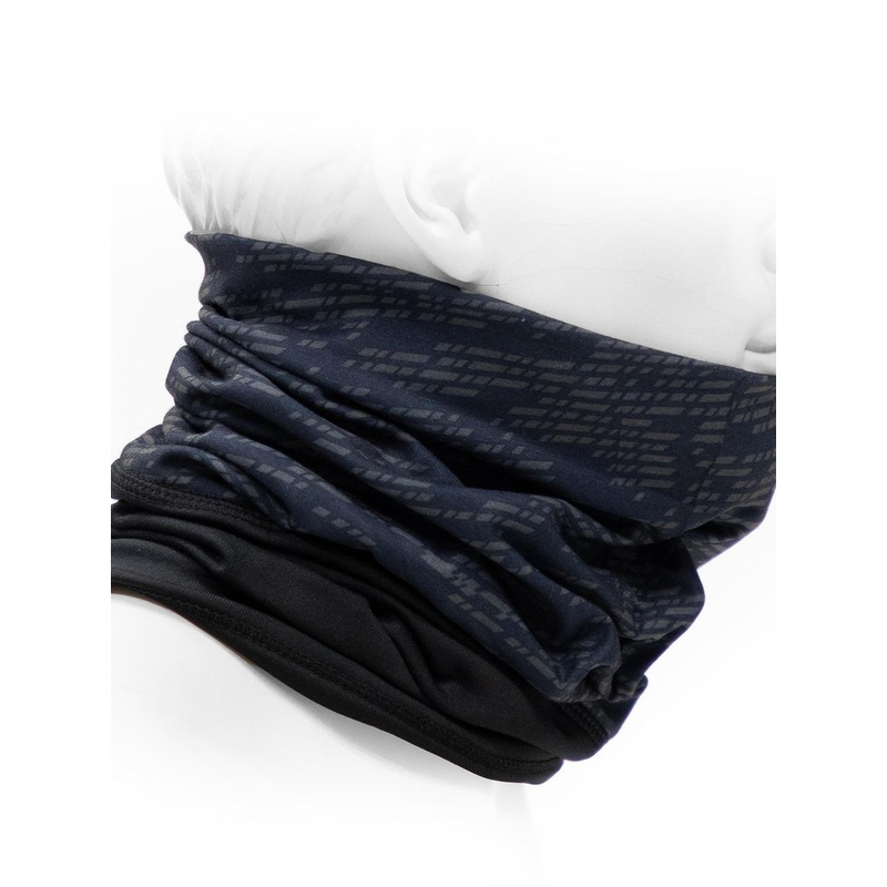 Decathlon  Unisex Black & Navy Blue Printed Cycling Dual Fabric Neck Warmer