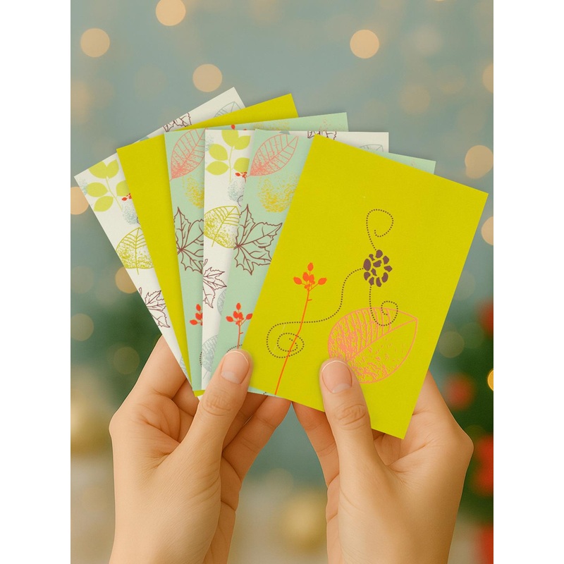 Doodle Set of 12 Printed Gift Of Glee Notecards With Envelopes
