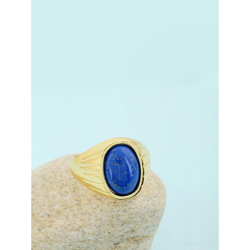 Goldplated Lapis Lazuli Fashion Finger ring Men Women stylish