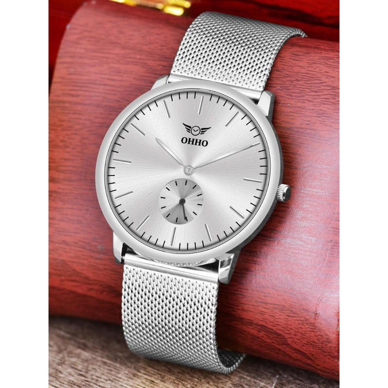 OHHO Men Brass Round Dial & Stainless Steel Straps Analogue Chronograph Watch