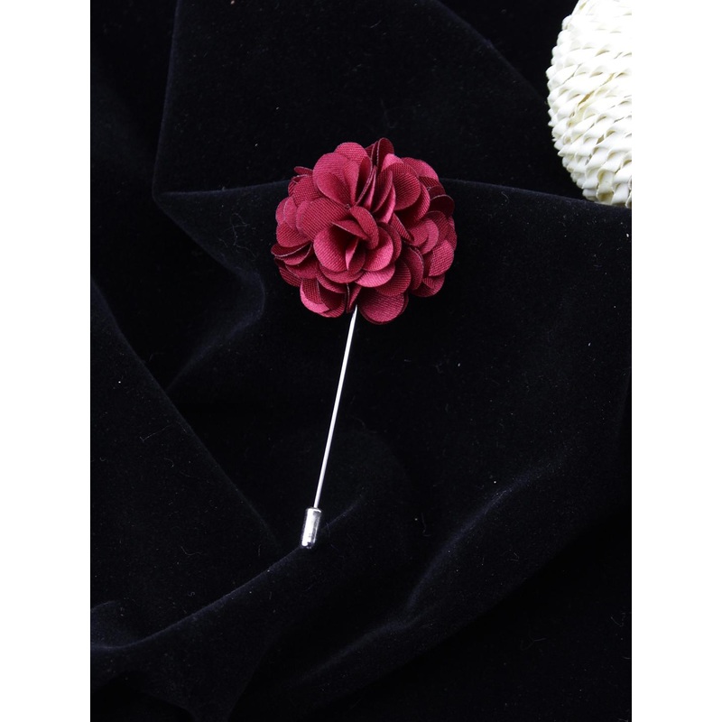 PELUCHE Unisex Maroon Petals Brooch Lapel Pin