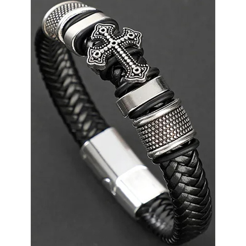 PIXFLIK Men Leather Bracelet