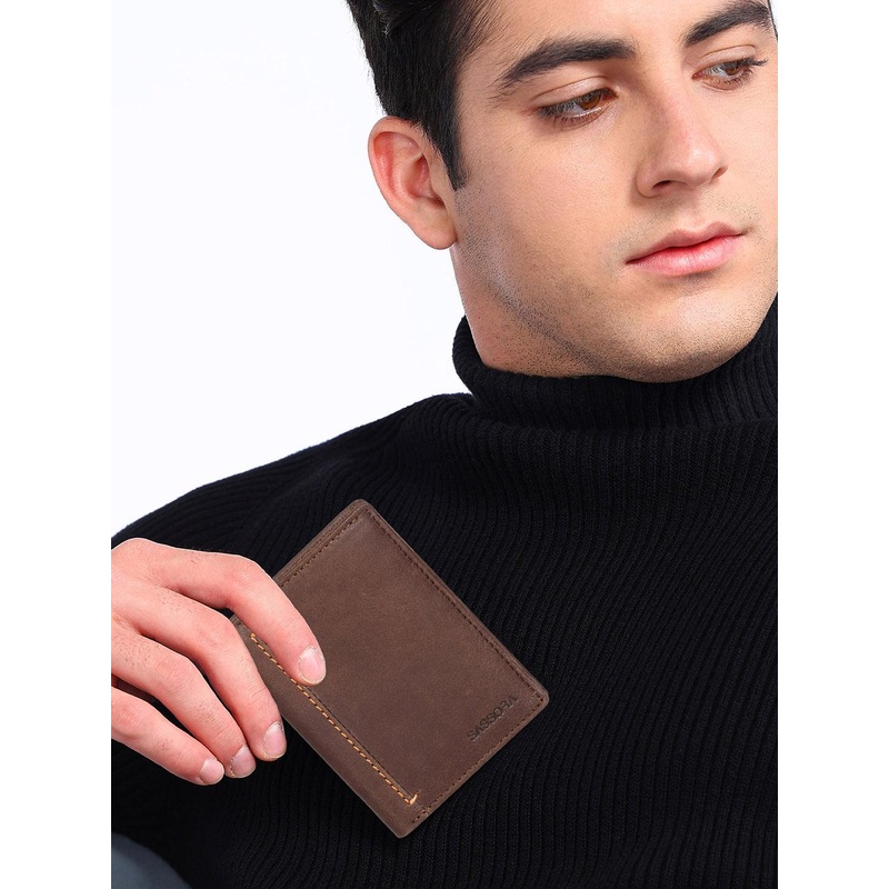 Sassora Unisex Pure Leather Two Fold Wallet