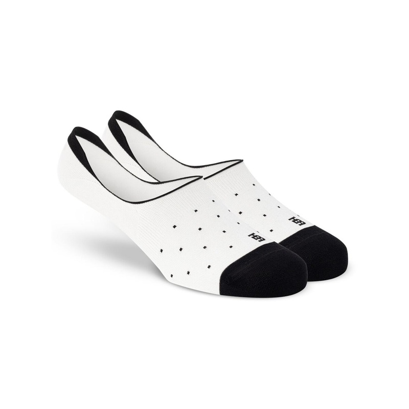 SockSoho Men White & Black Patterned Shoe Liners