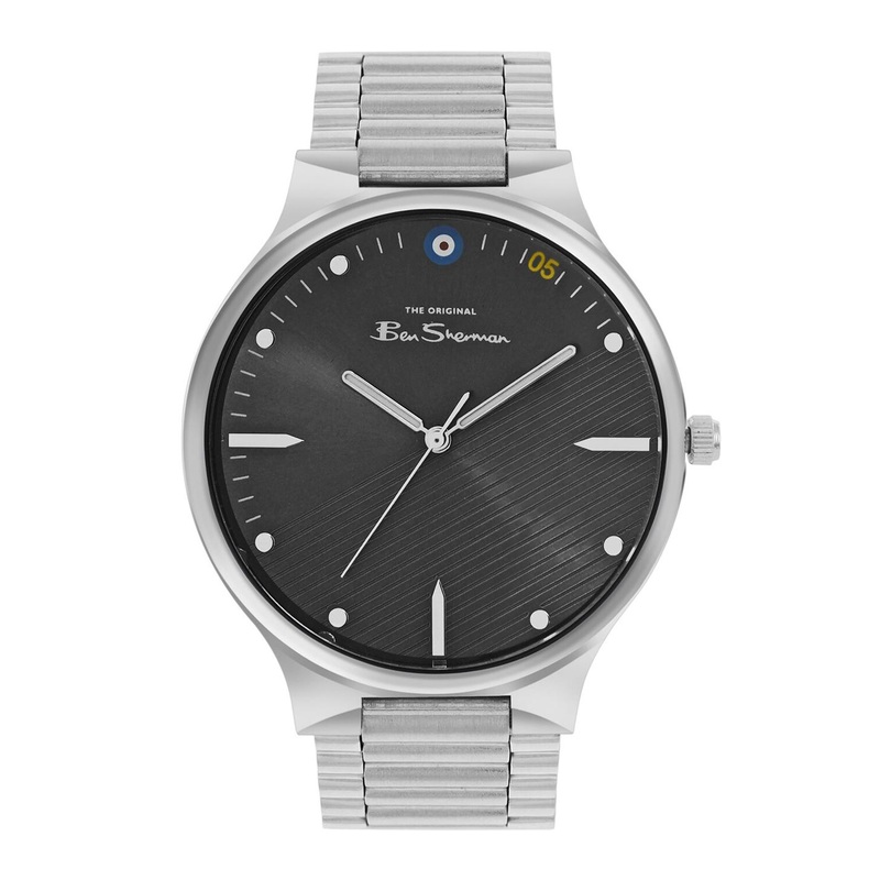 BEN SHERMAN Men Patterned Dial & Stainless Steel Straps Analogue Watch BS099BSM