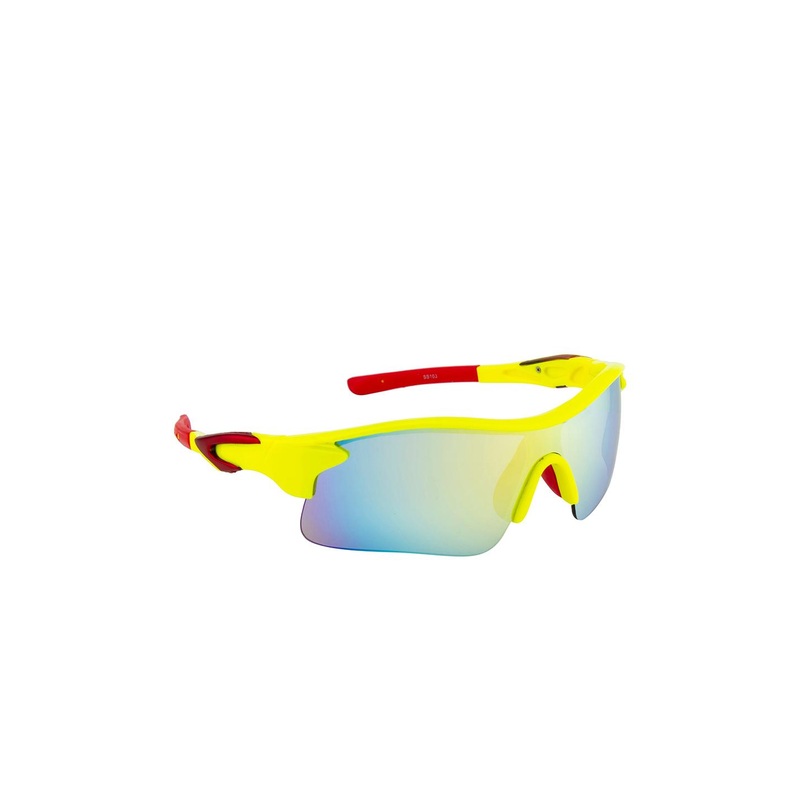 Clark N Palmer Unisex Mirrored Lens & Yellow Sports Sunglasses with UV Protected Lens