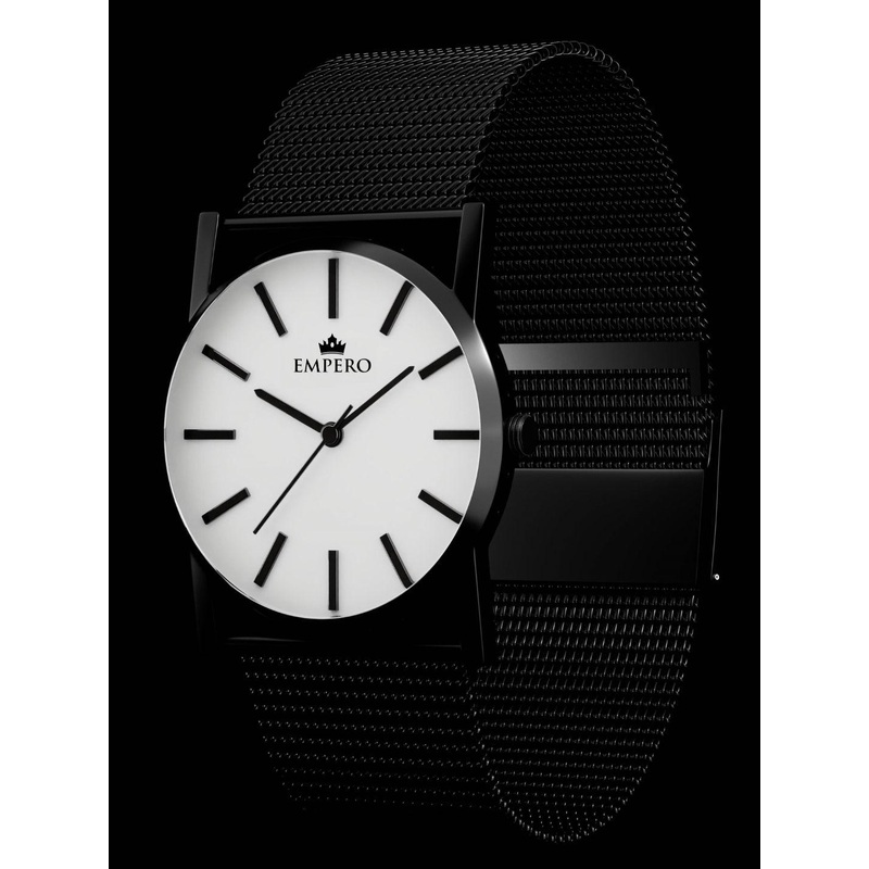 EMPERO Men Brass Round Dial & Wrap Around Straps Analogue Watch EAB104 Black White Dial