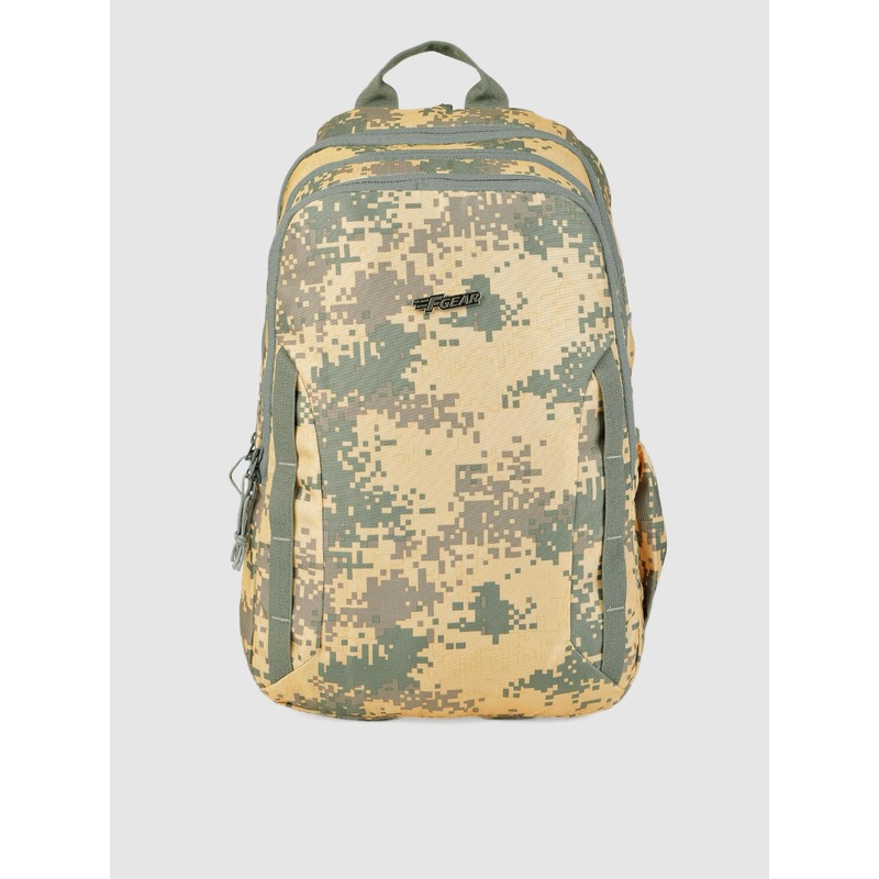 F Gear Unisex Beige & Green Printed Military Raider Backpack