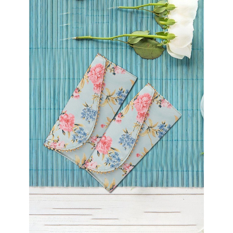 Kuber Industries Set Of 5 Floral Printed Envelopes For Gifting Money With Button