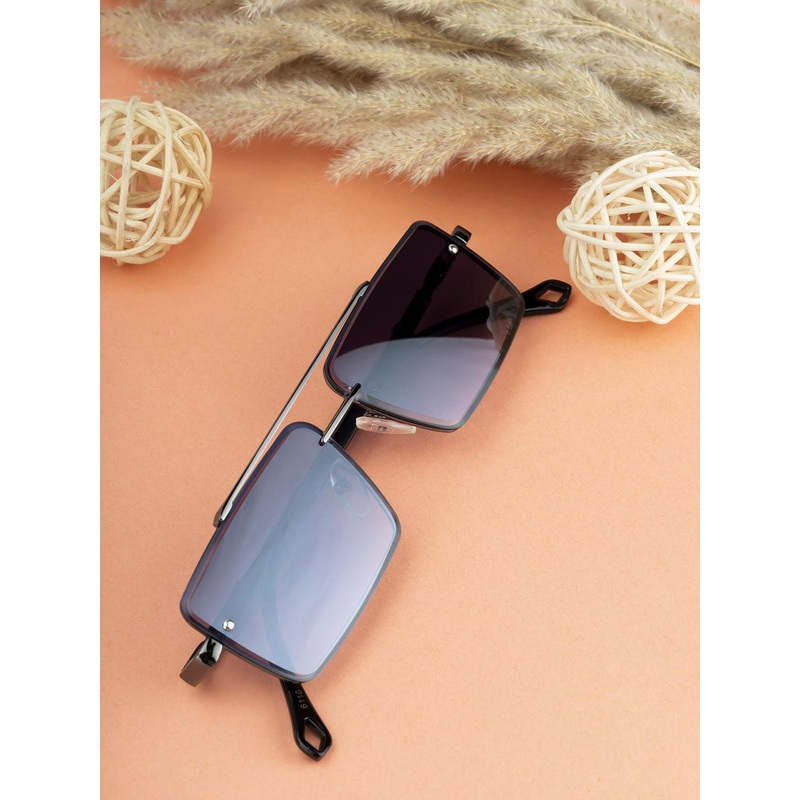 Provogue Unisex Grey Gradient Lens Trendy Design Rectangle Sunglasses