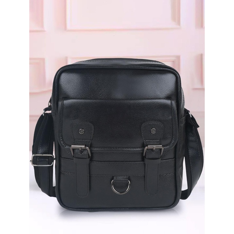 SPOTIC Men Textured Buckle Detail Sling Bag
