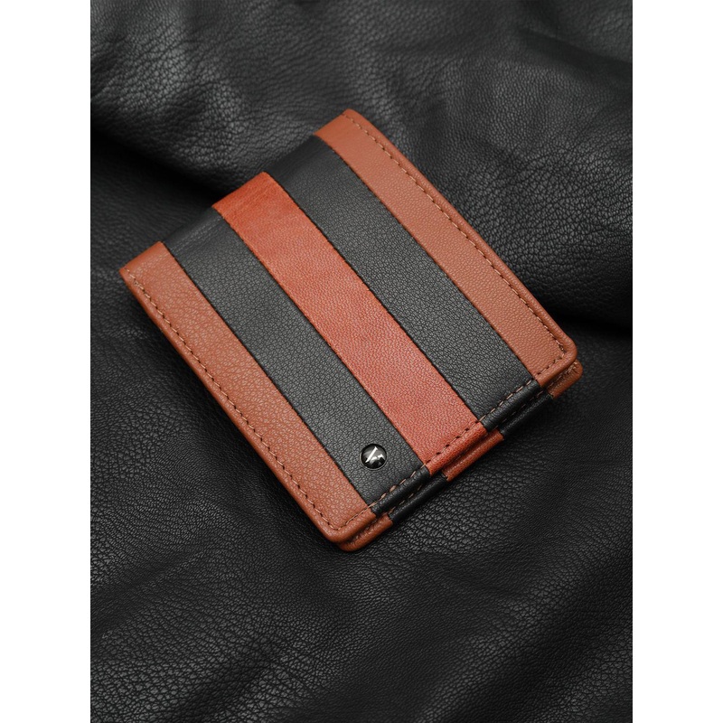 Van Heusen Men Colourblocked Leather Two Fold Wallet