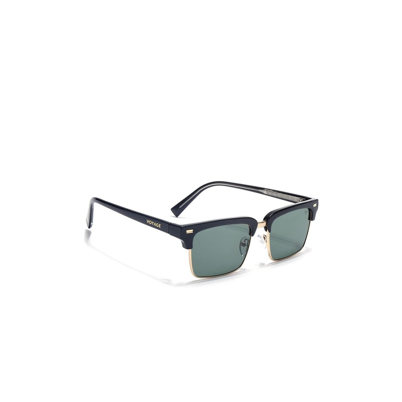 Voyage Unisex Green Lens & Gold-Toned Square Sunglasses