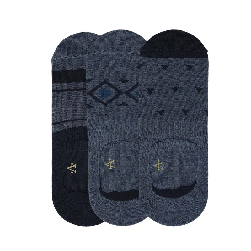 Arrow Men Pack Of 3 Patterned Shoe Liner Cotton Socks