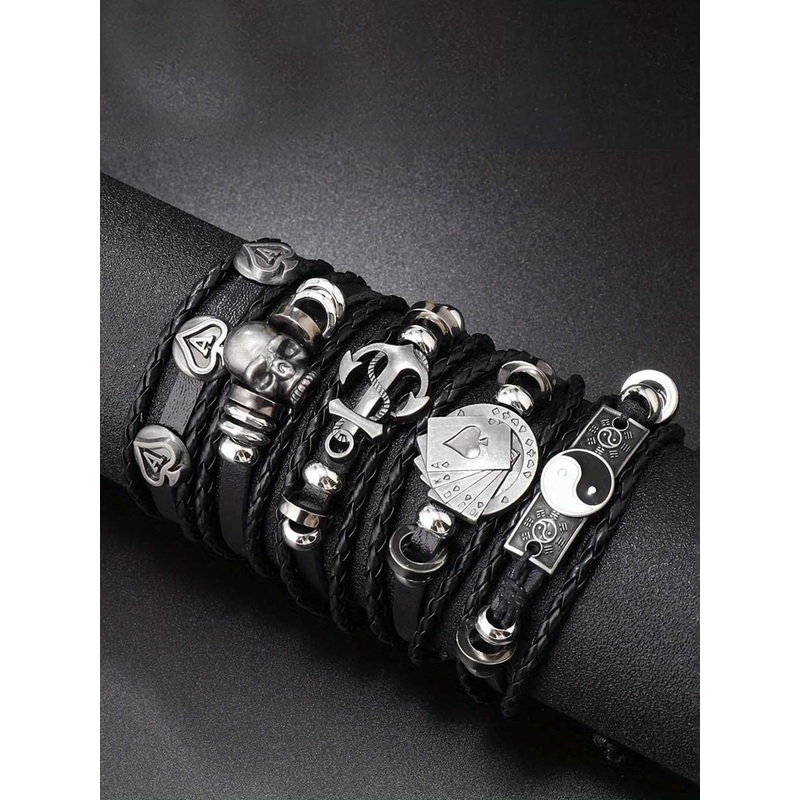 Bling Queen Set Of 5 Leather Bracelets