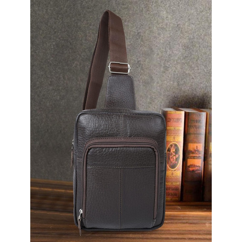 CIMONI Unisex Textured Leather Crossbody Backpack