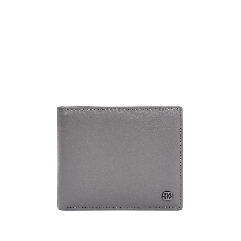 Eske Men Textured Brand Logo RFID Leather Two Fold Wallet