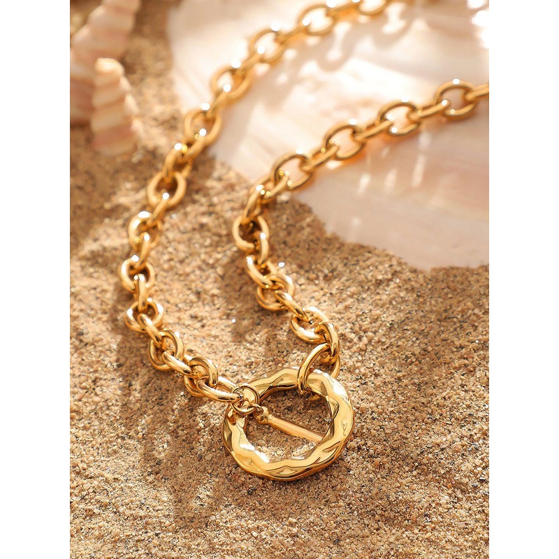 French Accent Men Gold-Plated Minimal Chain