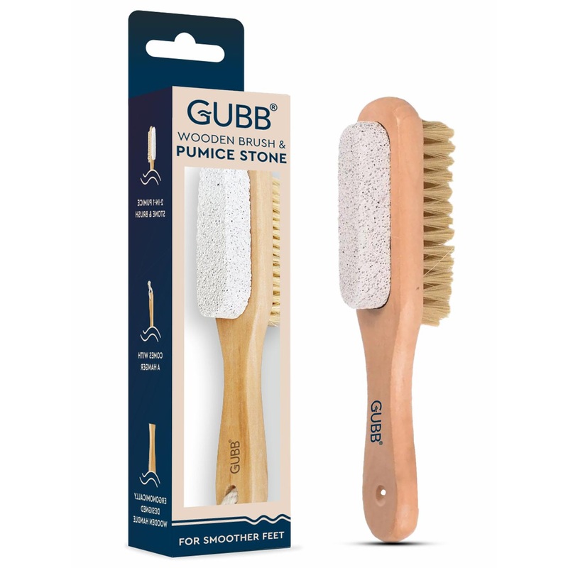 GUBB Wooden Brush & Pumice Stone – Beige