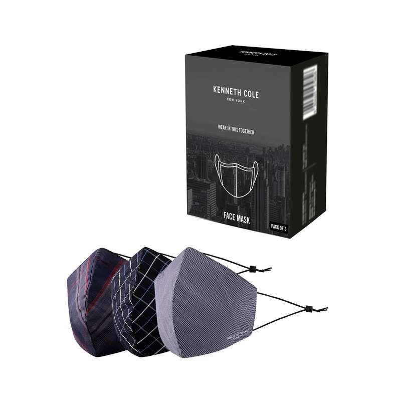 Kenneth Cole Pack Of 3 Printed Reusable Adjustable Outdoor Protective Masks