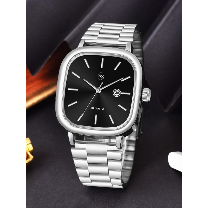 Shocknshop Unisex Stainless Steel Straps Analogue Multi Function Watch WCH148Black