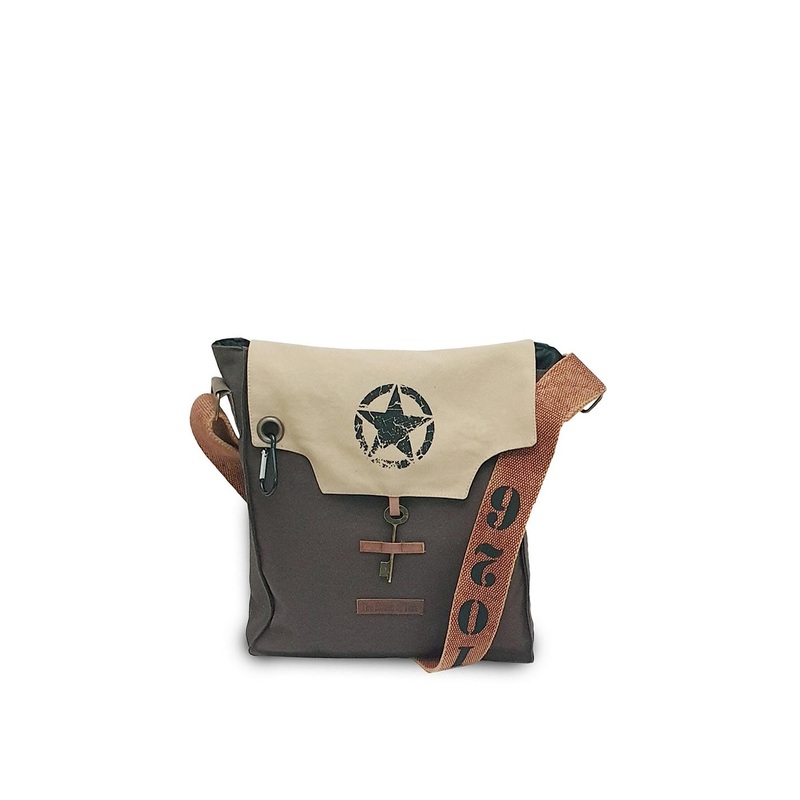The House of Tara Unisex Brown & Beige Messenger Bag