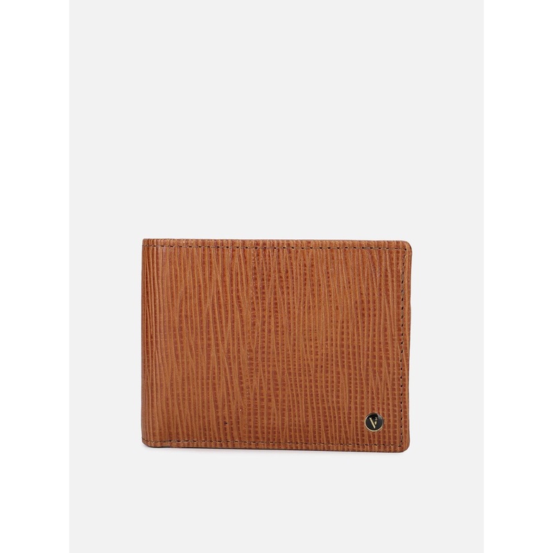 Van Heusen Men Brown Printed Leather Two Fold Wallet