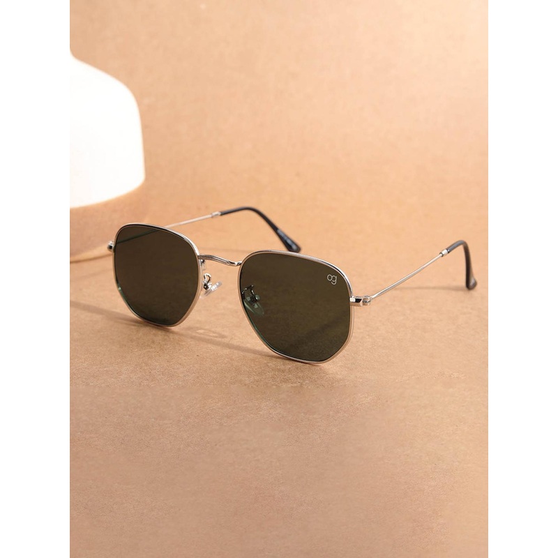 Woggles Unisex Hexagonal Sunglasses wih Polarised and UV Protected Lens