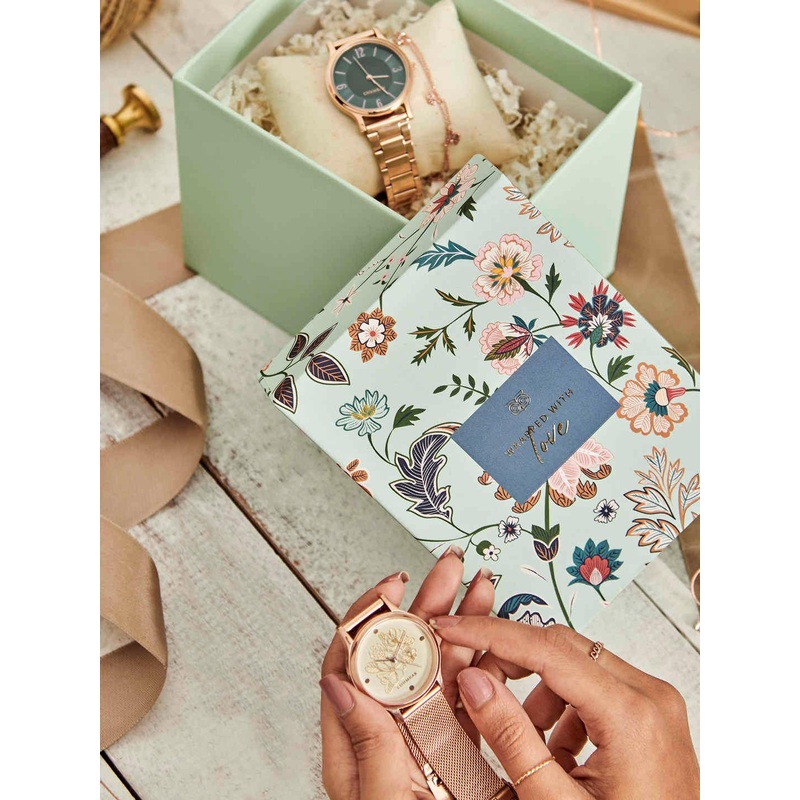 Chumbak Sea-Green & Blue Printed Square Gift Boxes